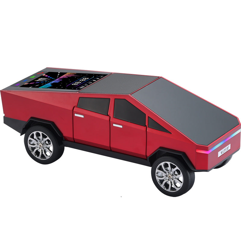 WS-580 New Cybertruck Car Shaped Wireless Bluetooth Speakers with TF USB FM TWS Selfie LED Colorful Light Type C Charging