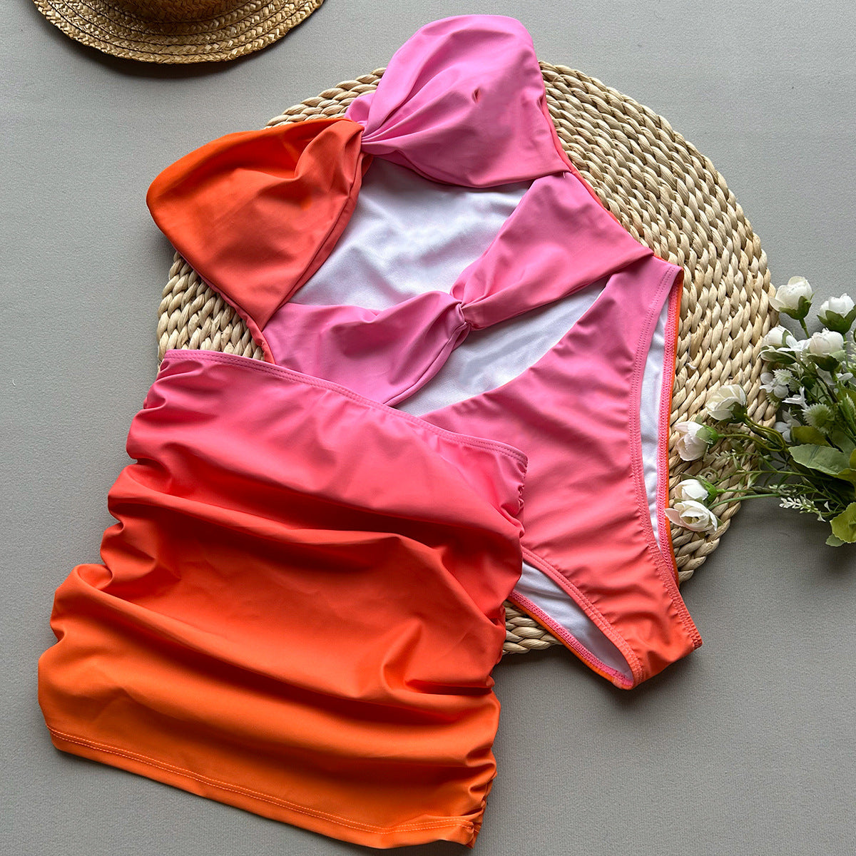 Two-Piece Bikini Style Sexy Women's Swimsuit Separate Piece Swimwear Beach Dress