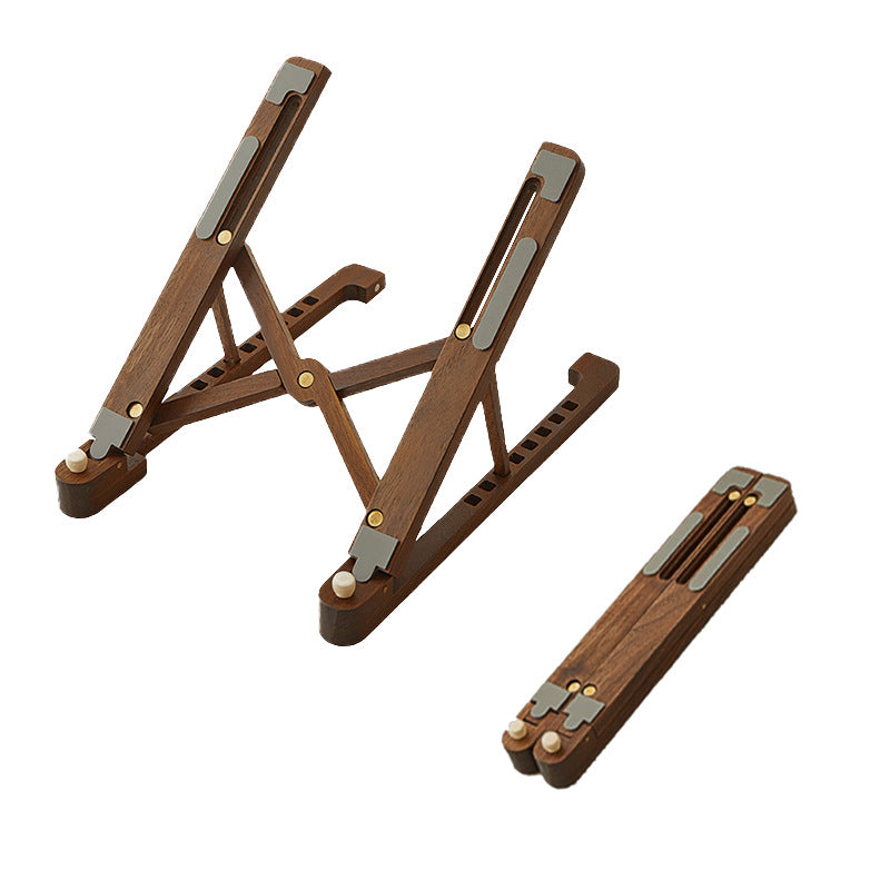 Laptop Stand Desktop Riser Elevated Ventilated Base Vertical Creative Storage Wooden Shelf