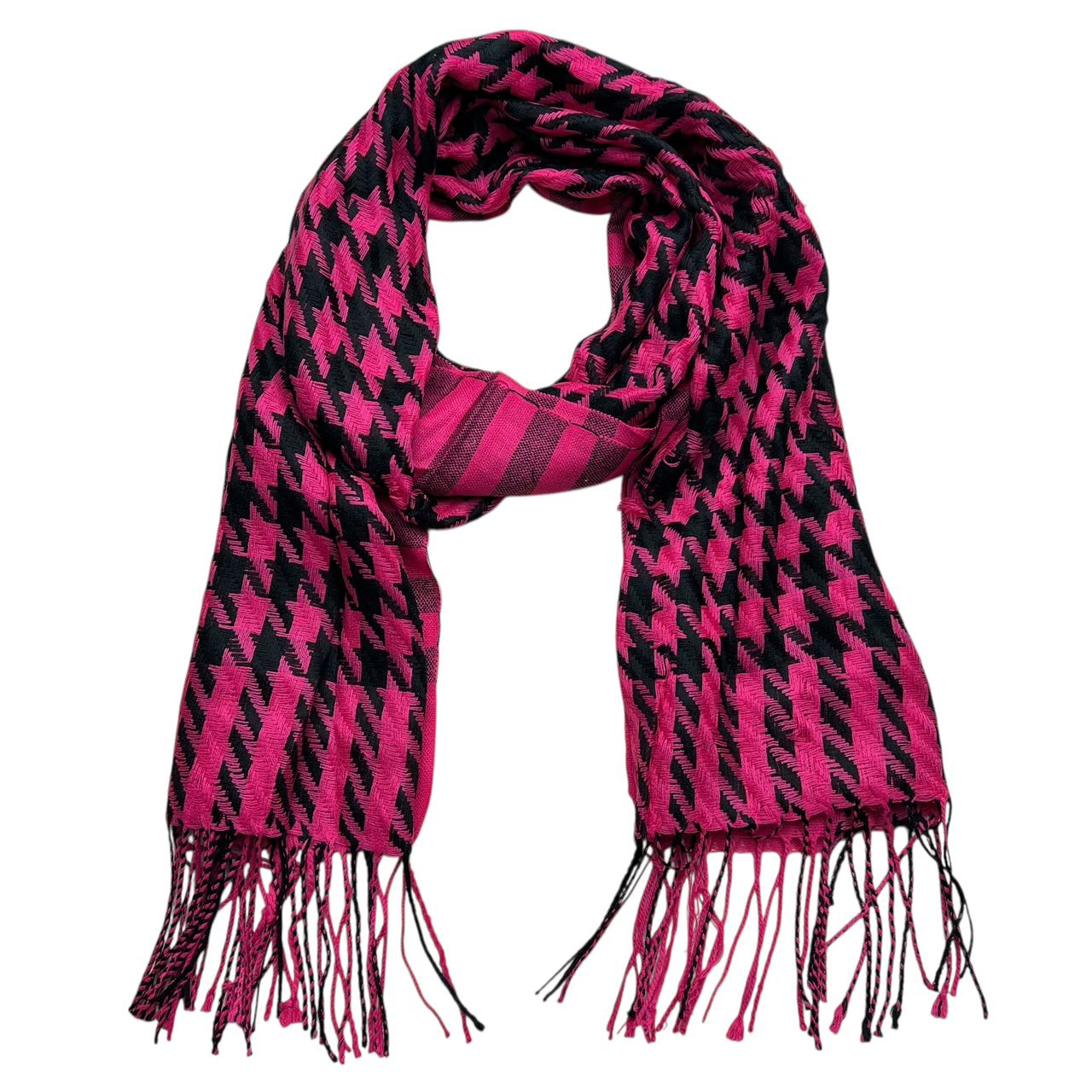 2pcs Textured Plush Jacquard Weave Scarf For Women Men