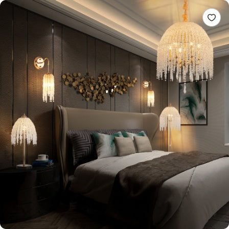 3-Light Elegant Crystal Floor Lamp Vintage Waterfall Design With Cascading Crystal Beads And Marble Texture Base For Living Room, Bedroom, Or Office Decor  Bulb Not Included