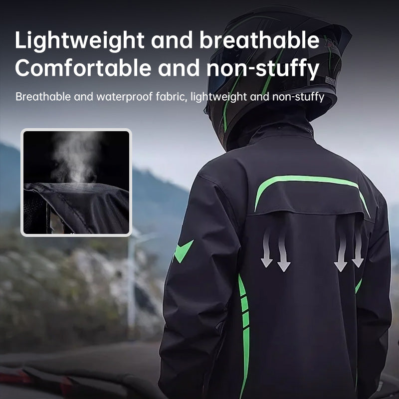 Waterproof Split Motorcycle Rain Suit - Lightweight, Heavy Rain Protection