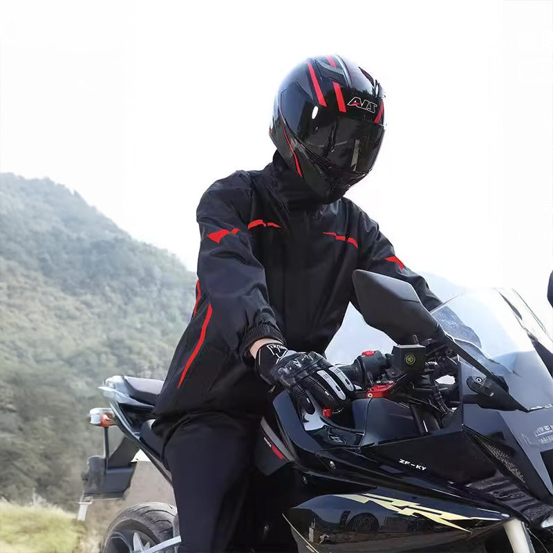 Waterproof Split Motorcycle Rain Suit - Lightweight, Heavy Rain Protection
