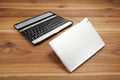 Silver And Black Aluminum Alloy Wireless Keyboard Tablet Cover