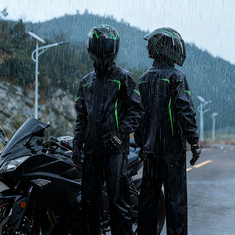 Waterproof Split Motorcycle Rain Suit - Lightweight, Heavy Rain Protection