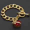 Bracelet Crystal Gemstone Love Zircon Bow Pendant T-Buckle Crown Handmade