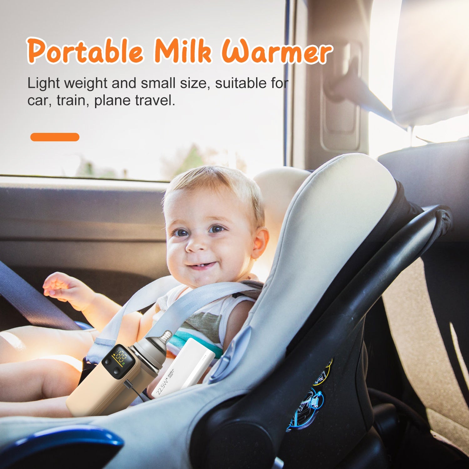 1Pc Portable Bottle Warmer With Night Light On The Go Baby Milk Warmer Milk Formula Warmer For Home Travel With 6 Heating Levels