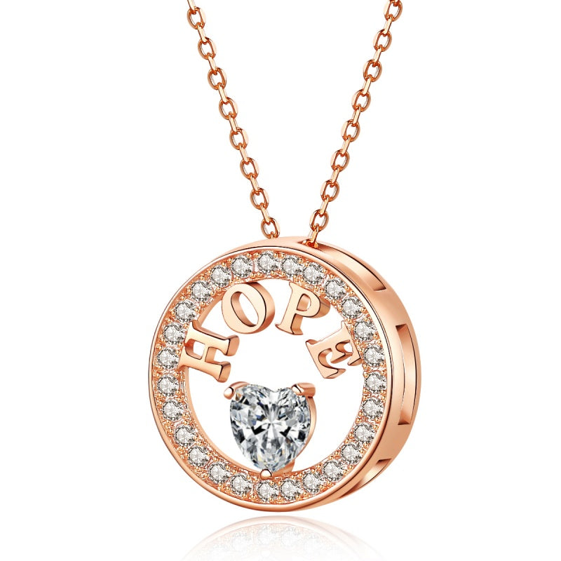 Emma Manor Necklace For Women 18k Gold Plated 925 Silver 5A Zirconia Diamond Hope Pendant Necklace
