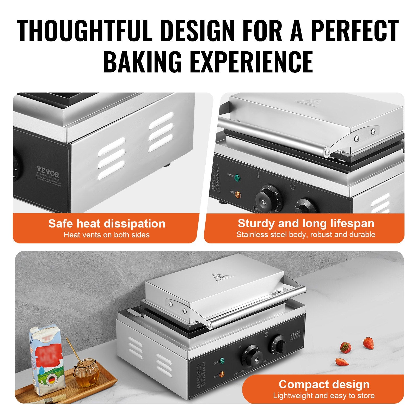10PCS Commercial Waffle Maker Rectangle Waffle Baker Machine 1550W