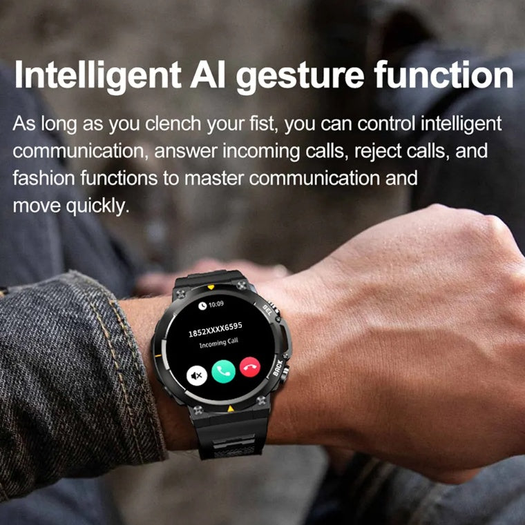 Smartwatch AMOLED1.43inch Big Screen BT Calls Gesture Control AI Voice Sports Smart Watch Men